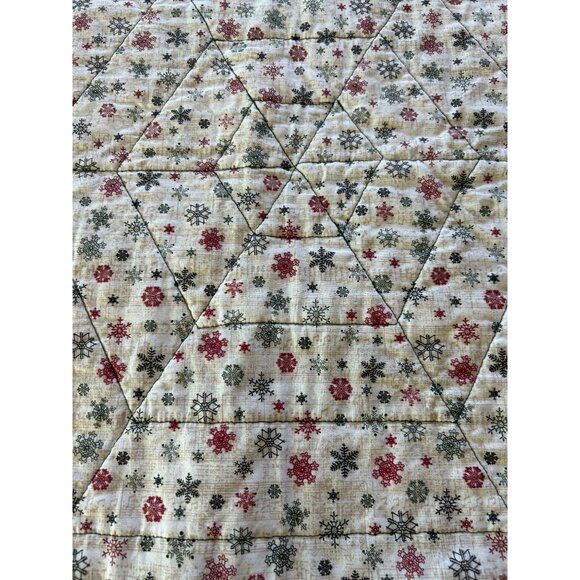 Vintage Handmade Christmas Hexagon Table Topper Cottage Country Holiday - Picture 8 of 11